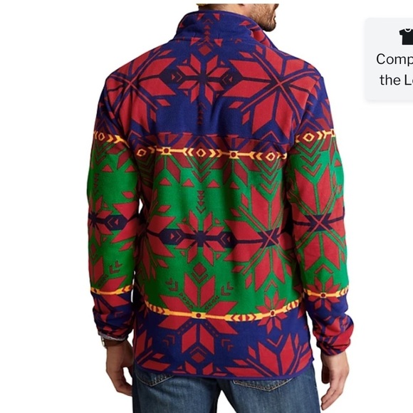 New Polo Ralph Lauren Sun Valley Geometric-Print Fleece Pullover - Picture 2 of 8